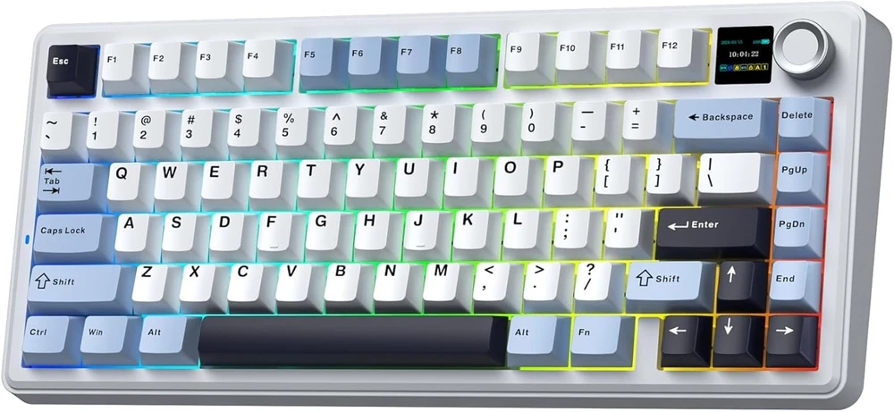Mėlyna Klaviatūra Aula F75 MAX (Glacier Mėlyna) - LEOBOG Reaper Switches