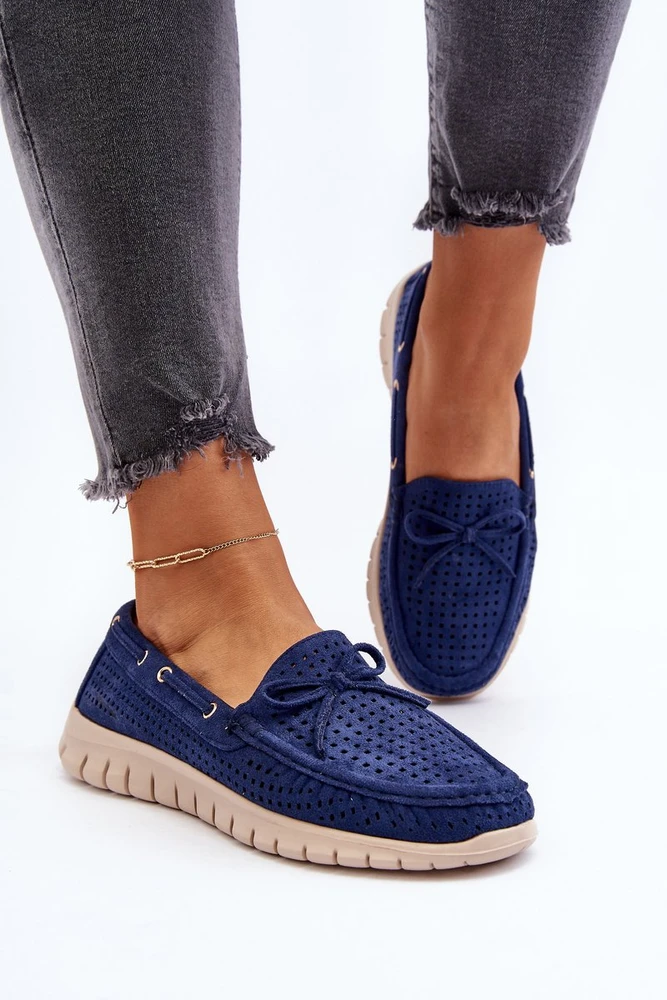 Blue Moteriški mokasinai su lanku Navy Mėlyna Reece
