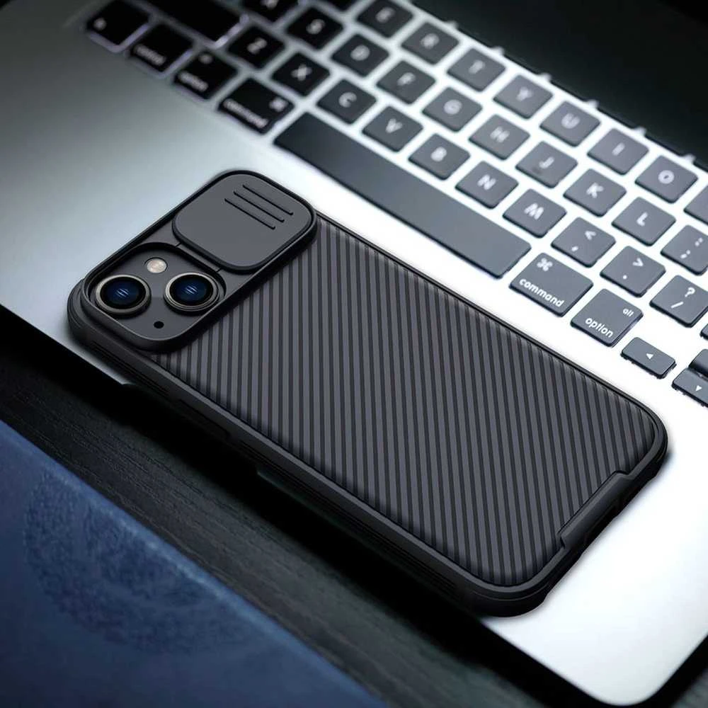 Nillkin CamShield Pro Apple iPhone 14 Plus Armored Camera Protector dėklas telefonui mėlynos spalvos