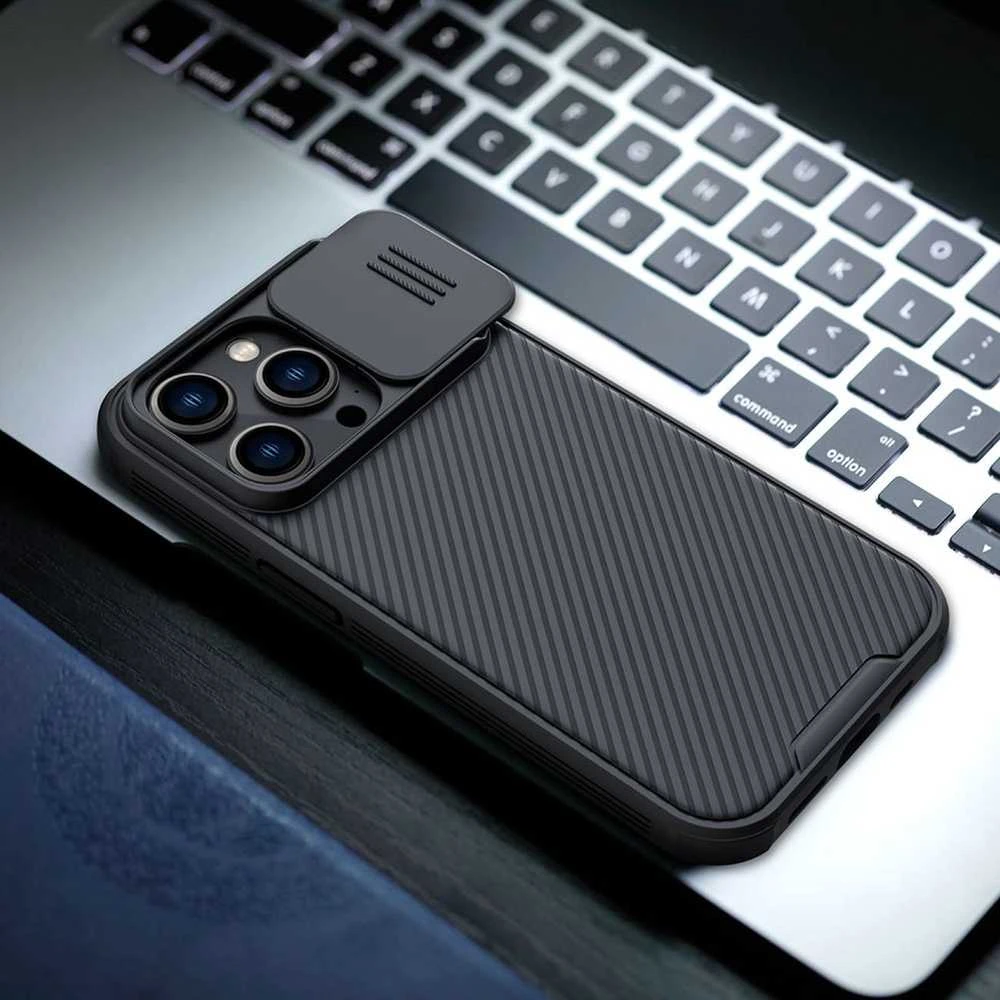 Dėklas Nillkin CamShield Pro Apple iPhone 14 Pro mėlynas