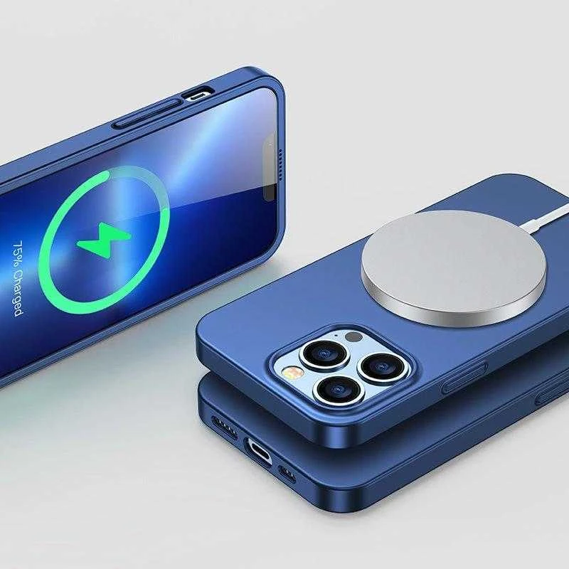 Joyroom 360 priekinis ir galinis dangtelis telefonui Apple iPhone 13 Pro Max + apsauginis ekrano stiklas mėlynos spalvos (JR-BP928 mėlynos spalvos)