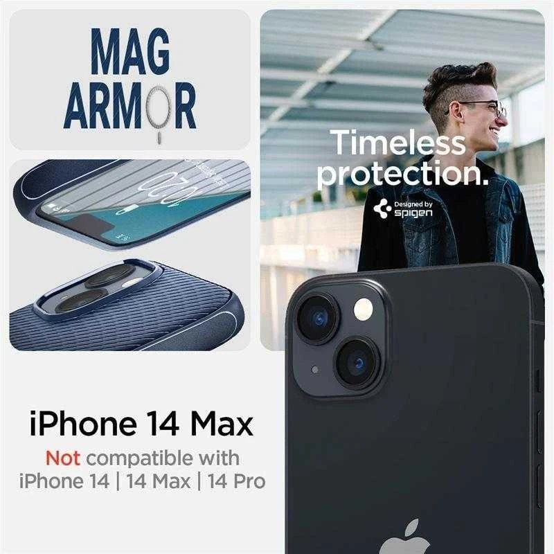 Spigen Mag Armor Apple iPhone 14 Plus dėklas telefonui mėlynos spalvos