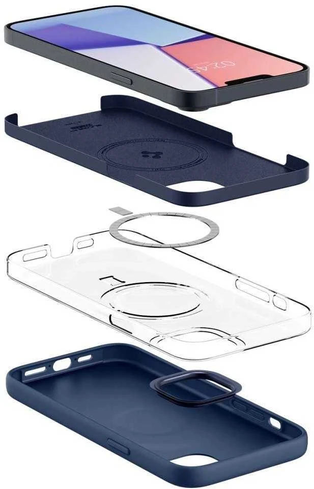 Spigen Silicone Fit Mag MagSafe Apple iPhone 14 Plus dėklas telefonui mėlynos spalvos