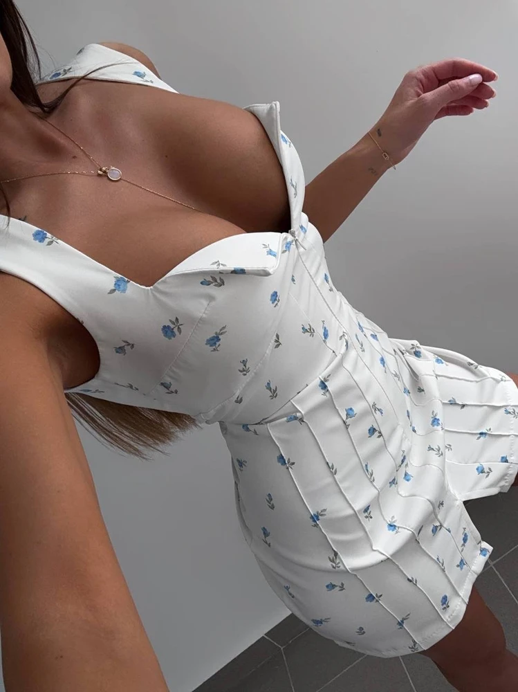 Blue Suknelė mėlynas print