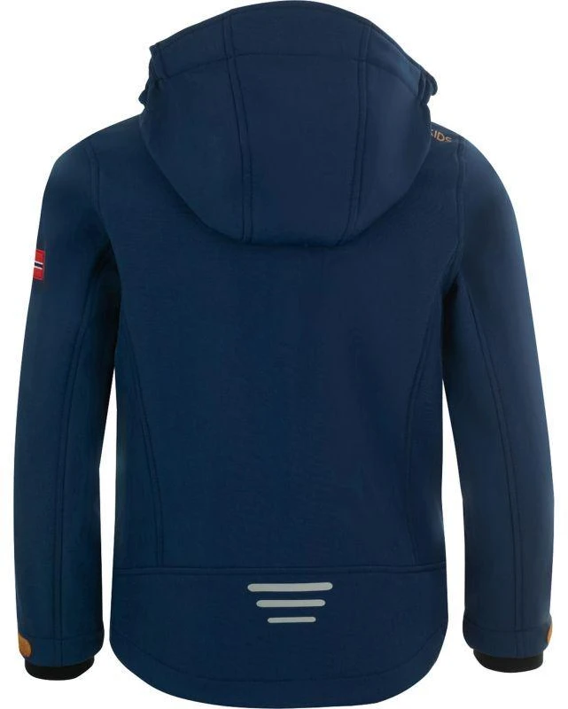 Blue TrollKids Vaikiška striukė Trollfjord mystic mėlynas/golden yellow softshell navy mėlynas (161-146)