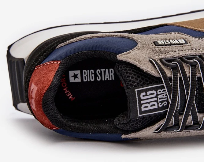 Blue Vyriški sportbačiai Big Star NN174320 Memory Foam System Smėlio spalvos-Mėlyna