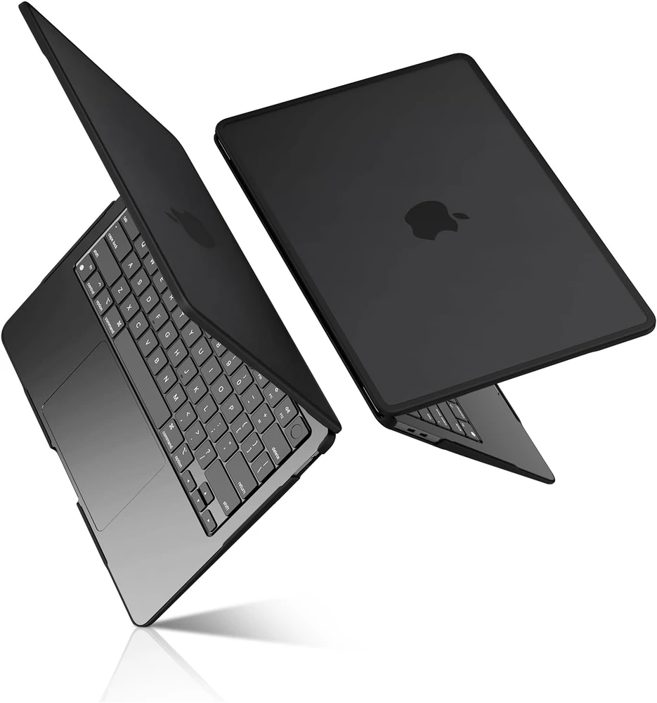 BlueSwan kietas dėklas MacBook Air 13,3 col. A2337 A2179 A1932, matinis juodas