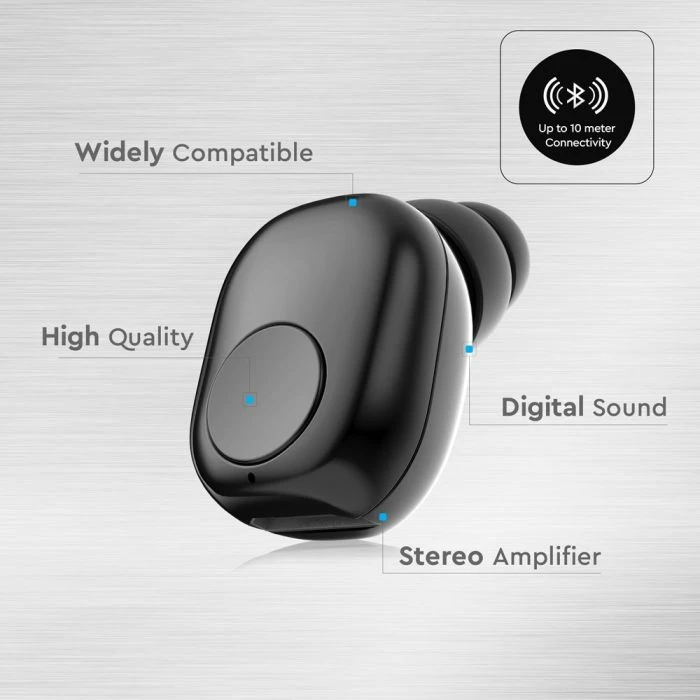 Ausinės V-tac Bluetooth ausinė, 55mAh, juoda.