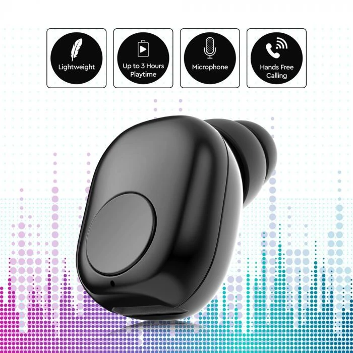 Ausinės V-tac Bluetooth ausinė, 55mAh, juoda.