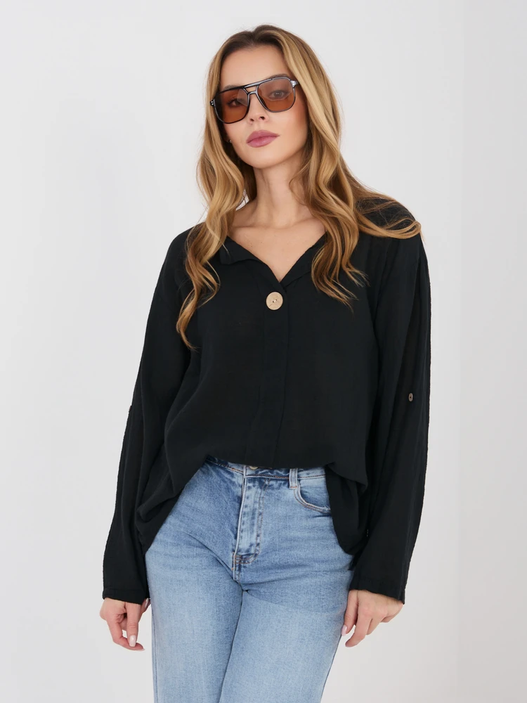 moteriška palaidinė oversize juoda