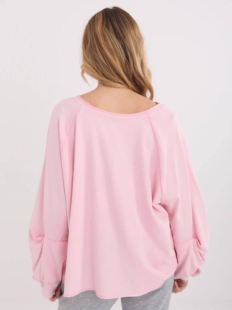 Palaidinė moteriška oversize šviesiai rožinė