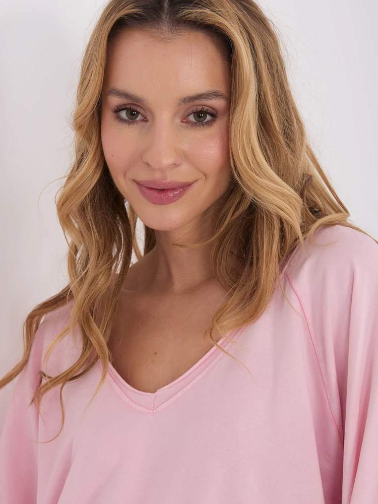 Palaidinė moteriška oversize šviesiai rožinė