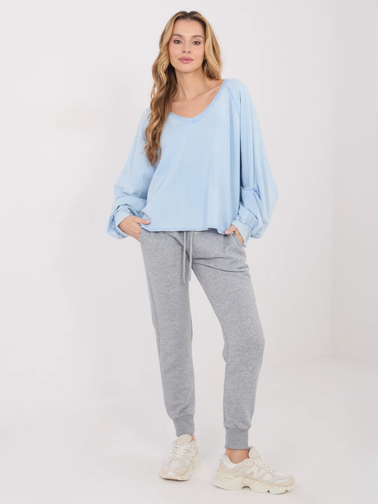 Palaidinė moteriška oversize šviesiai mėlyna