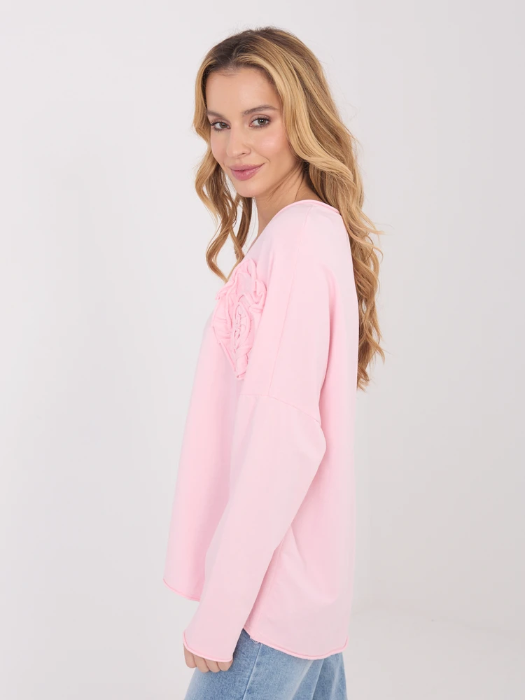 Palaidinė moteriška oversize šviesiai rožinė