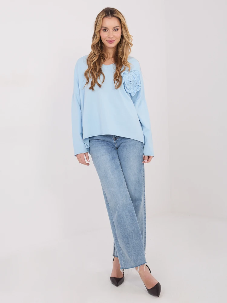 Palaidinė moteriška oversize šviesiai mėlyna