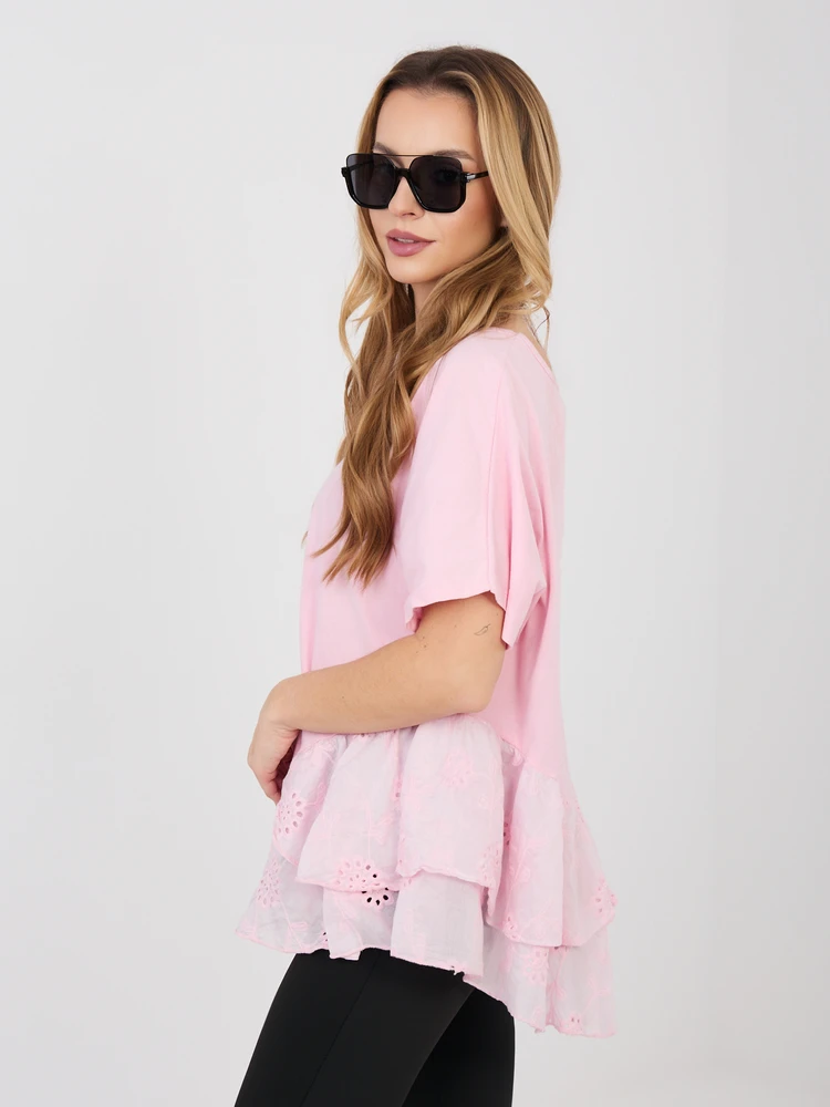 moteriška palaidinė šviesiai rožinė oversize