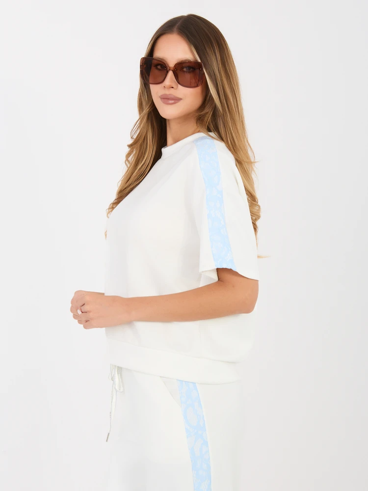 Moteriška nėriniuota palaidinė, ecru