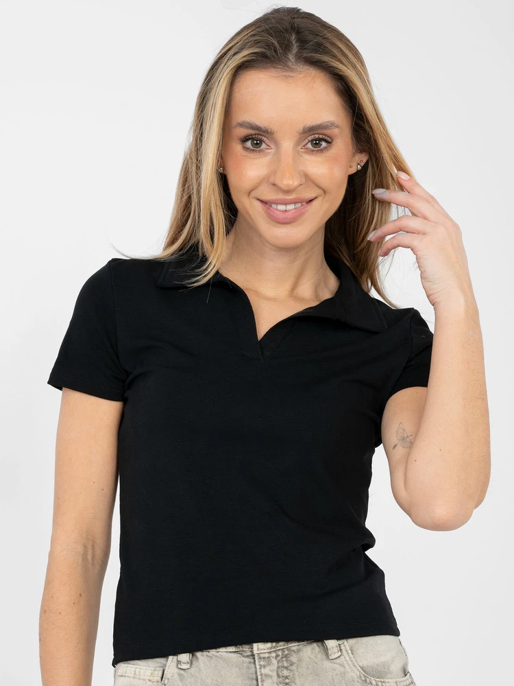 Moteriška polo palaidinė juoda