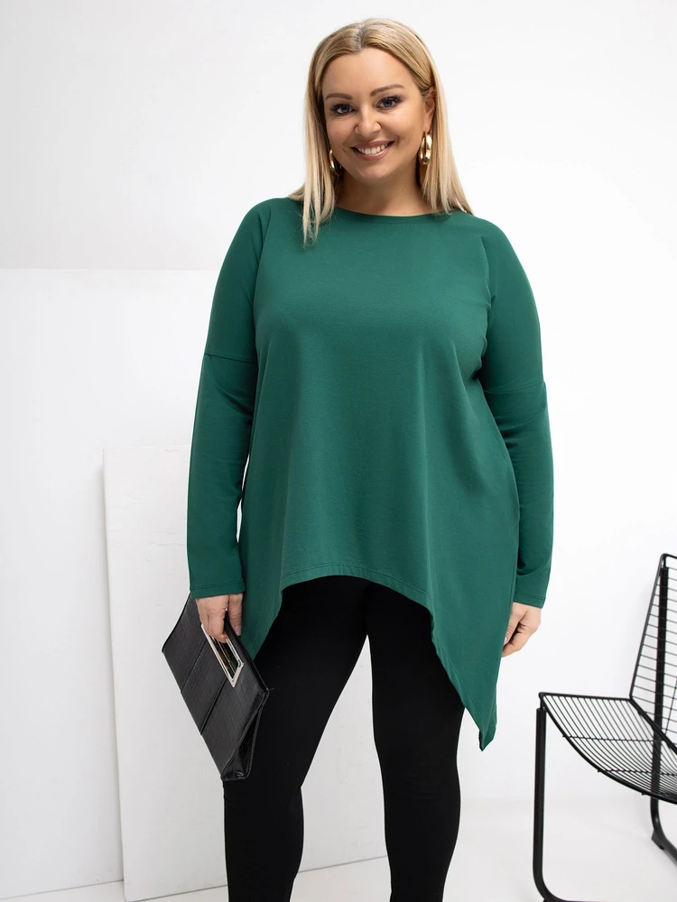 Tunika moterims plus size tamsiai žalia