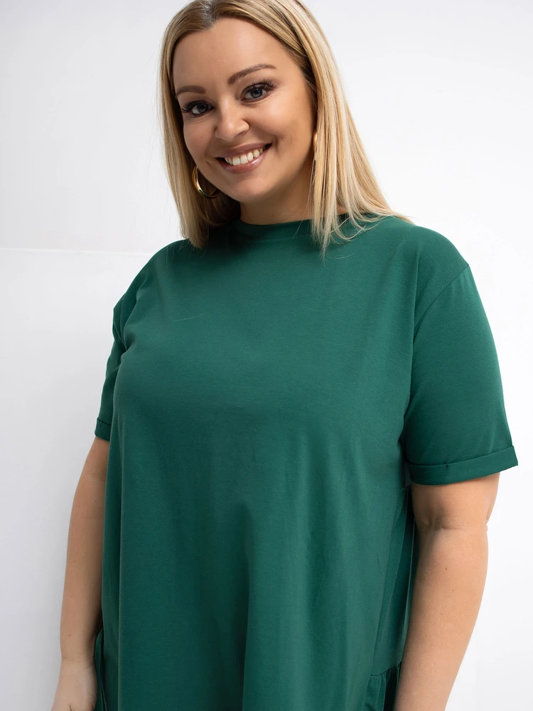 Palaidinė moterims plus size tamsiai žalia