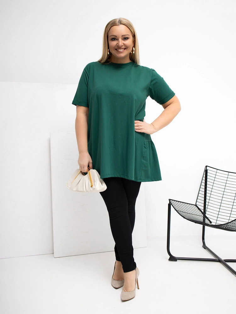 Palaidinė moterims plus size tamsiai žalia