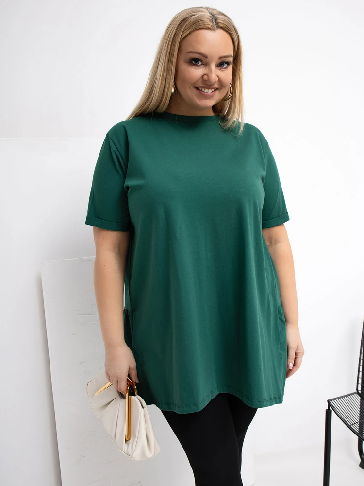 Palaidinė moterims plus size tamsiai žalia