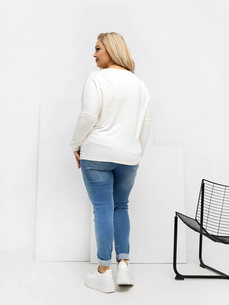 Palaidinė moteriška ecru spalvos plus size RV
