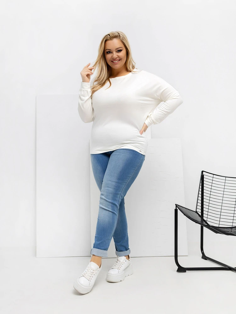 Palaidinė moteriška ecru spalvos plus size RV