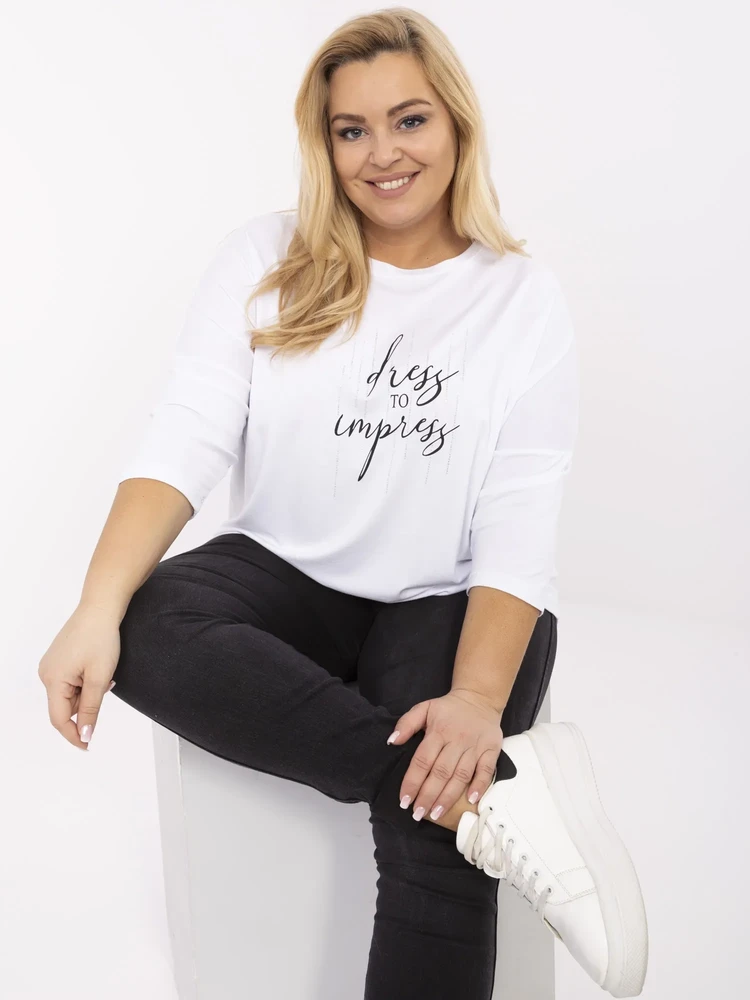 Palaidinė balta elegantiška ilgomis rankovėmis