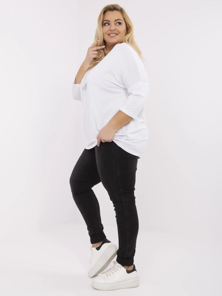 Palaidinė balta elegantiška ilgomis rankovėmis