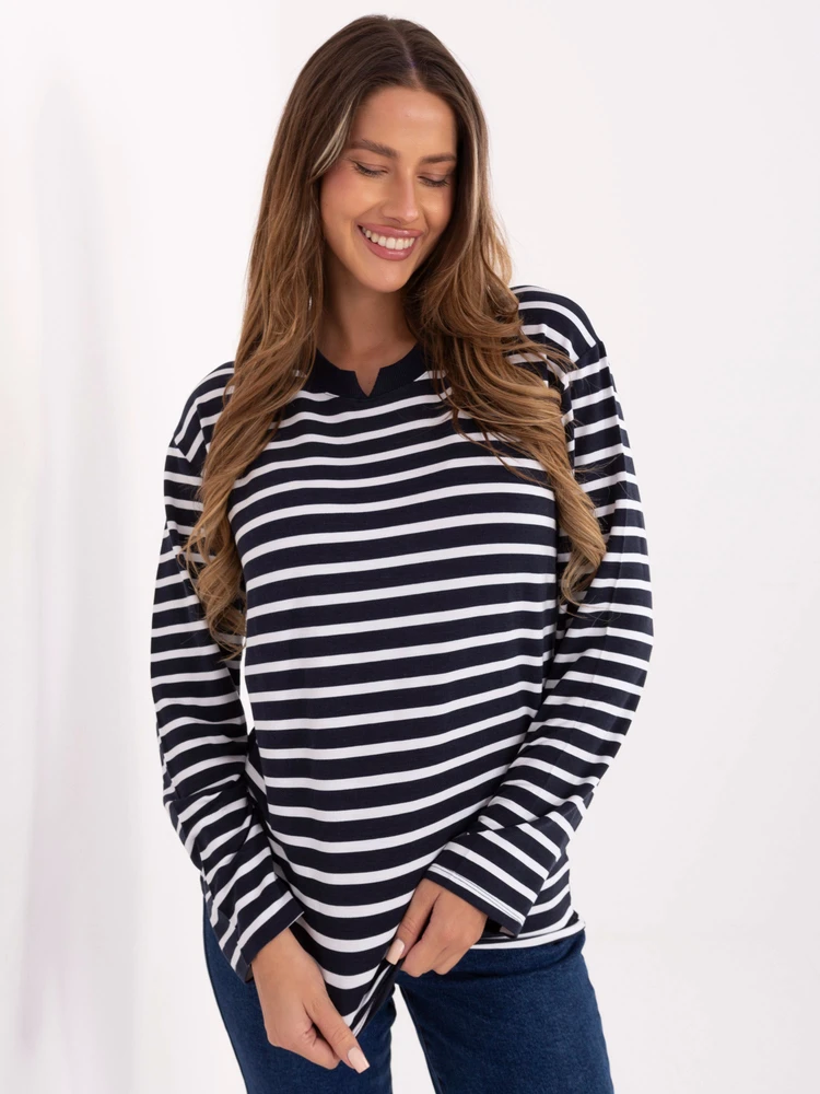 Palaidinė tamsiai mėlyna dryžuota medvilninė Rue Paris