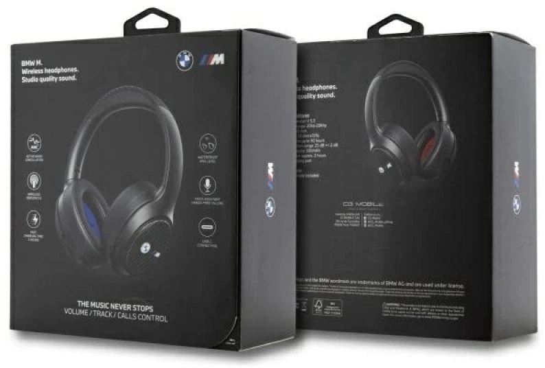 BMW Ausinės Bluetooth ANC BMBHKL601MTCAK juodos spalvos Encmetal Logos