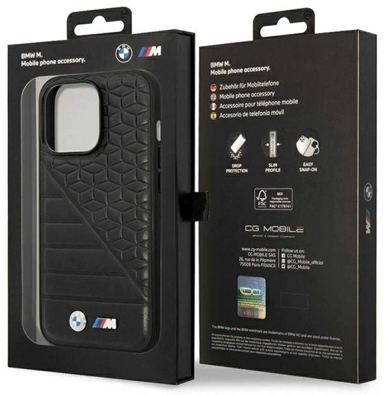 Dėklas BMW Bi Pattern Case for iPhone 14 Pro 6.1" - Juodas