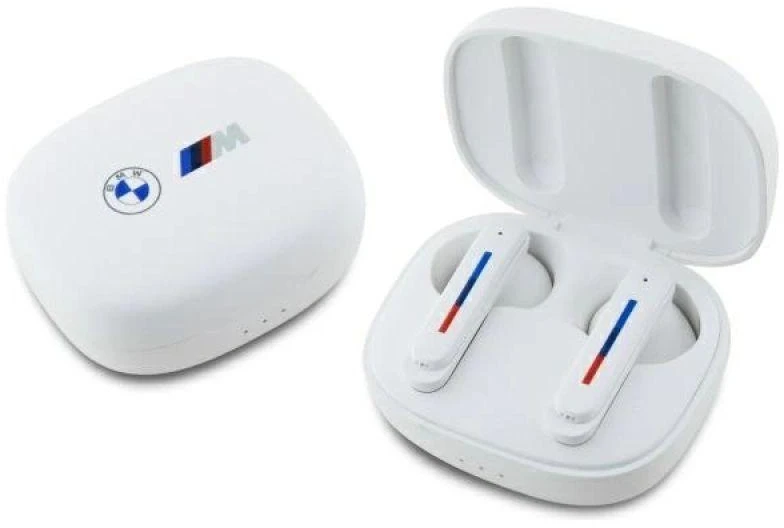 BMW Bluetooth Ausinės BMBEMIATP20LOH TWS + docking station baltos spalvos Printed Logos
