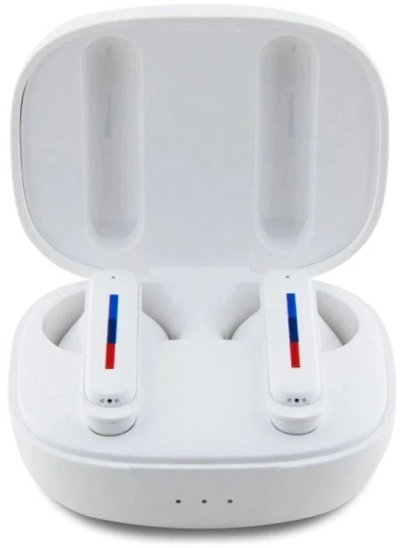 BMW Bluetooth Ausinės BMBEMIATP20LOH TWS + docking station baltos spalvos Printed Logos
