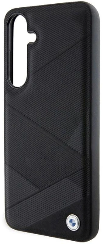 Samsung Galaxy S24 Plus BMW dėklas Signature odinis Crossing Lines Pattern (BMHCS24M23RCGPK) juodos spalvos