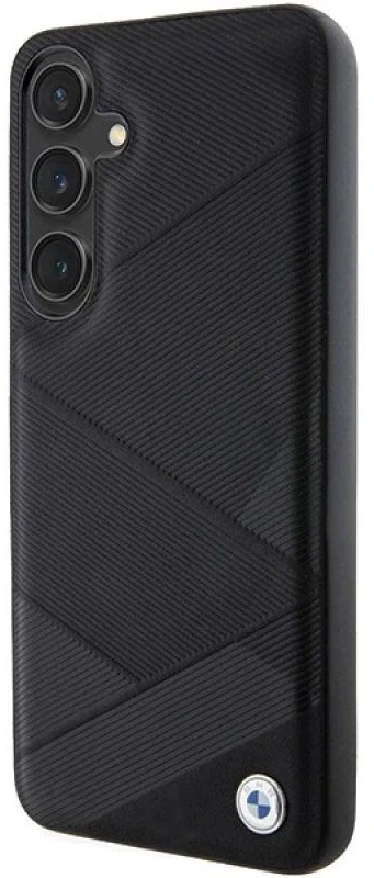 Samsung Galaxy S24 Plus BMW dėklas Signature odinis Crossing Lines Pattern (BMHCS24M23RCGPK) juodos spalvos