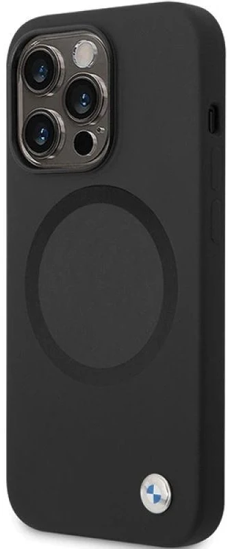 Dėklas BMW BMHMP14LSILBK2 Apple iPhone 14 Pro 6.1″ juodos spalvos Signature Liquid Silicone MagSafe