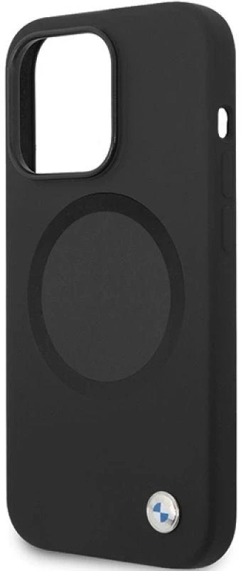 Dėklas BMW BMHMP14LSILBK2 Apple iPhone 14 Pro 6.1″ juodos spalvos Signature Liquid Silicone MagSafe