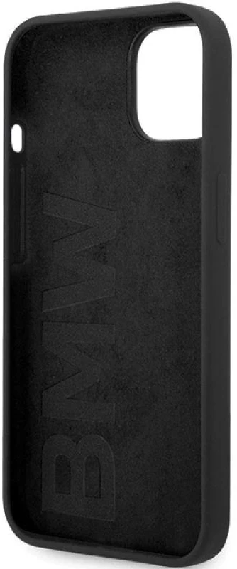 Dėklas BMW BMHMP14SSILBK2 Apple iPhone 14 15 13 6.1″ juodos spalvos Signature Liquid Silicone MagSafe