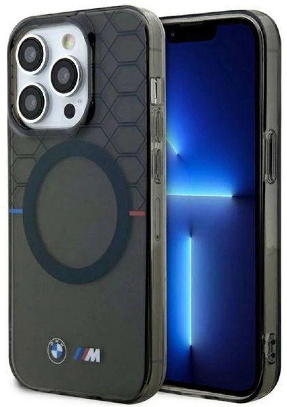 BMW BMHMP14XHGPK Apple iPhone 14 Pro Max 6.7″ pilka kietas dėklas Pattern MagSafe
