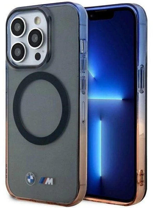 BMW BMHMP14XHTGE Apple iPhone 14 Pro Max 6.7″ pilkas kietas dėklas Gradient Bumper MagSafe