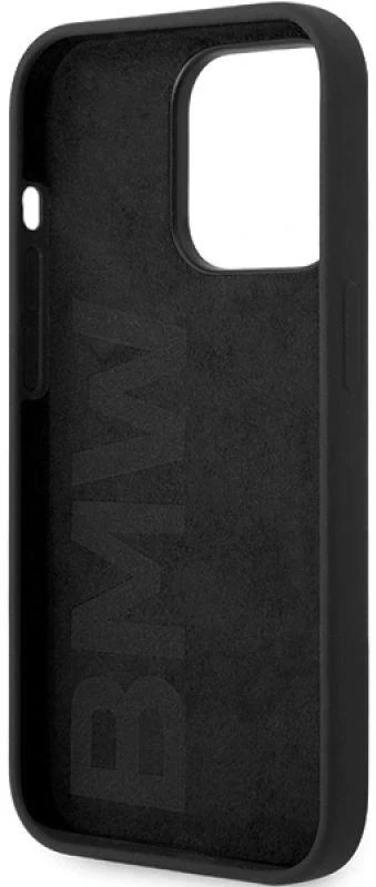 Dėklas BMW BMHMP14XSILBK2 Apple iPhone 14 Pro Max 6.7″ juodos spalvos Signature Liquid Silicone MagSafe