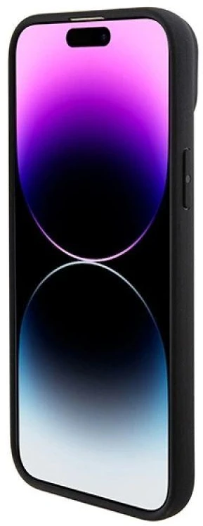 BMW BMHMP15SSLLBK Apple iPhone 15 14 13 6.1″ juodos spalvos Magsafe kietas dėklas Signature Logo Imprint