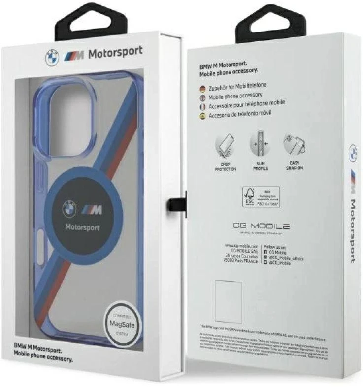 BMW BMHMP16X23HTPUT Apple iPhone 16 Pro Max 6.9" dėklas telefonui skaidrus hardcase Motosport IML Circle MagSafe