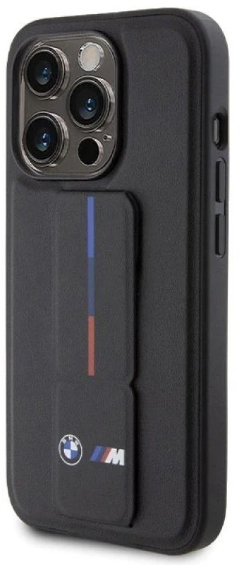 Dėklas BMW BMHCP15X22GSLK Apple iPhone 15 Pro Max 6.7″ juodos spalvos kietas dėklas Grip Hot Stamp
