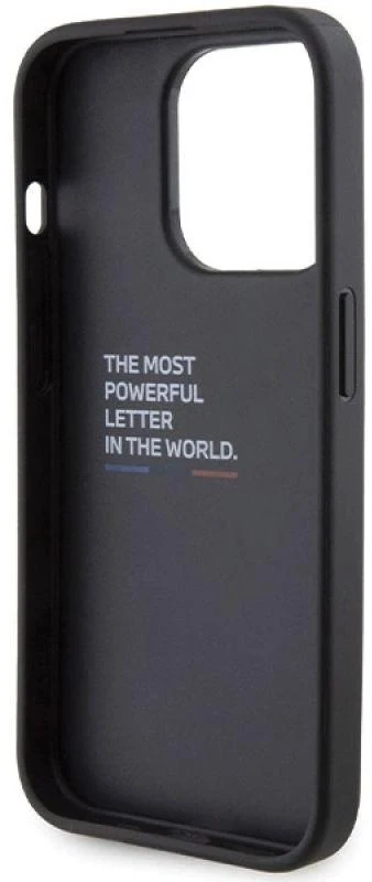 Dėklas BMW BMHCP15X22GSLK Apple iPhone 15 Pro Max 6.7″ juodos spalvos kietas dėklas Grip Hot Stamp