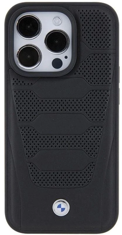BMW Leather Seats Pattern dėklas iPhone 15 Pro Max - juodas