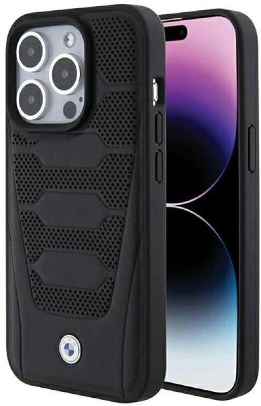 BMW Leather Seats Pattern dėklas iPhone 15 Pro Max - juodas