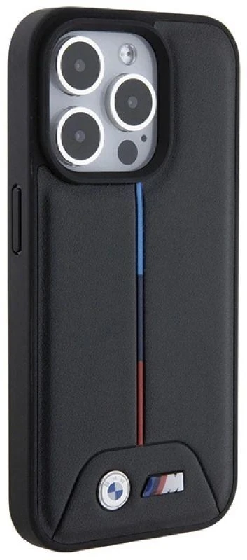 Dėklas BMW BMHCP15L22 PVTK Apple iPhone 15 Pro 6.1″ juodos spalvos kietas dėklas Quilted Tricolor